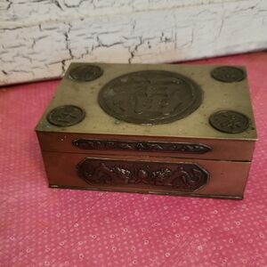 Vintage Chinese Brass and Copper Trinket Box
